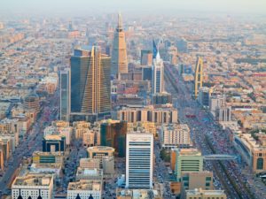 RIYADH - FEBRUARY 29: Aerial view of Riyadh downtown on February 29, 2016 in Riyadh, Saudi Arabia.