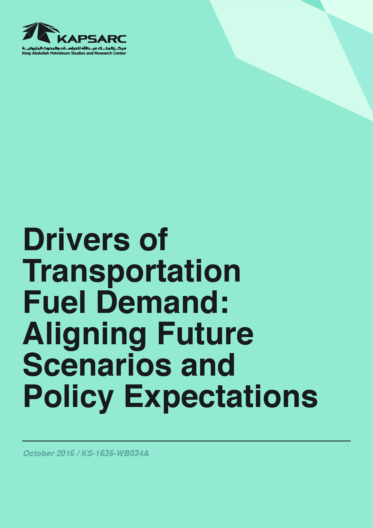 Drivers of Transportation Fuel Demand: Aligning Future Scenarios and Policy Expectations