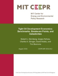 Tight Oil Development Economics: Benchmarks, Breakeven Points, and Inelasticities