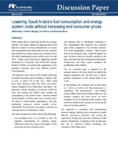Lowering Saudi Arabia’s fuel consumption and energy system costs without increasing end consumer prices