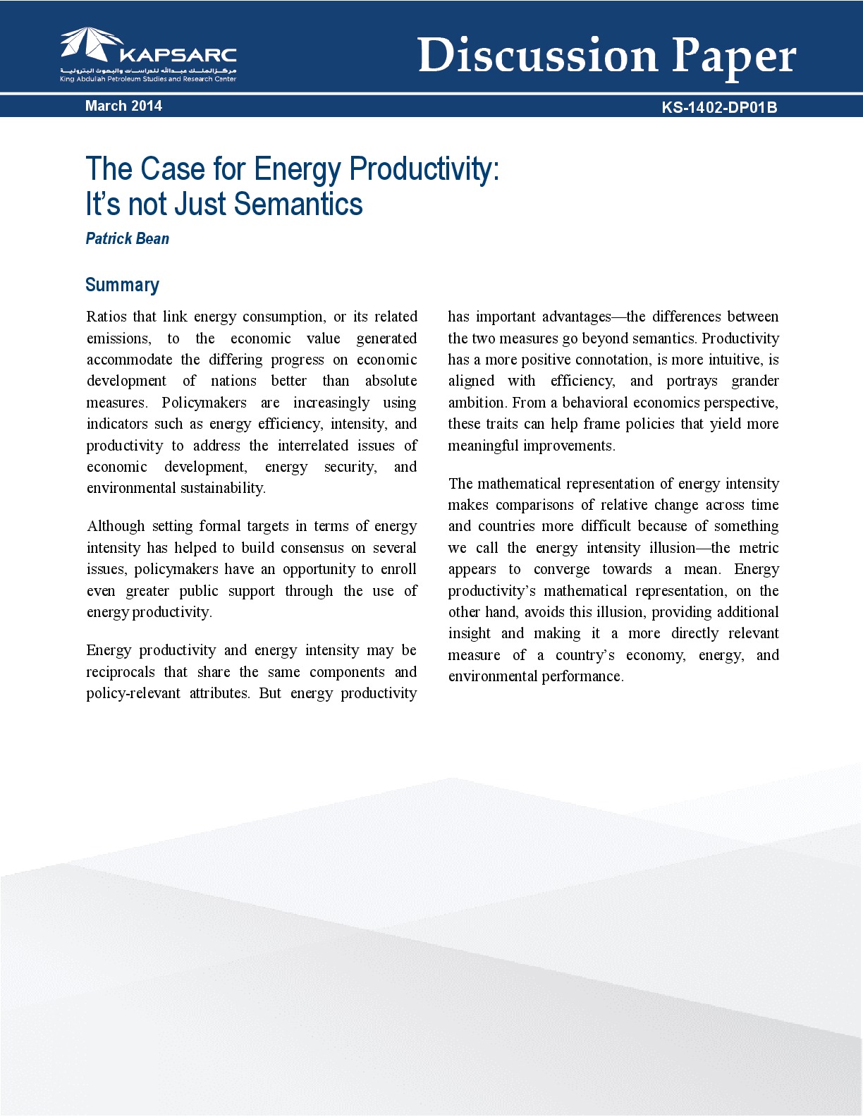 The Case for Energy Productivity: It’s Not Just Semantics