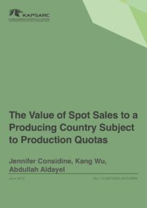 The Value of Spot Sales to a Producing Country Subject to Production Quotas