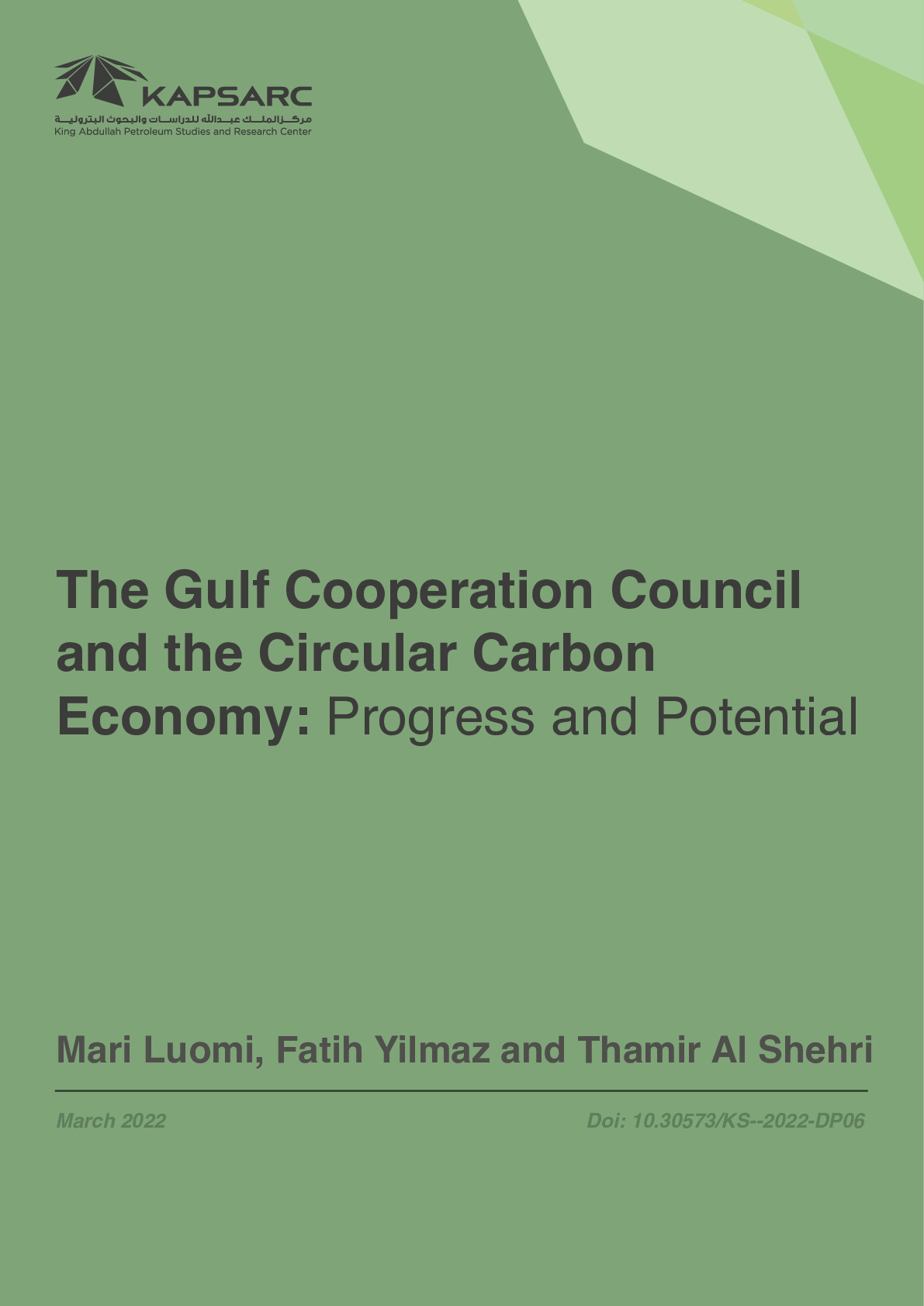 The Gulf Cooperation Council and the Circular Carbon Economy: Progress and Potential