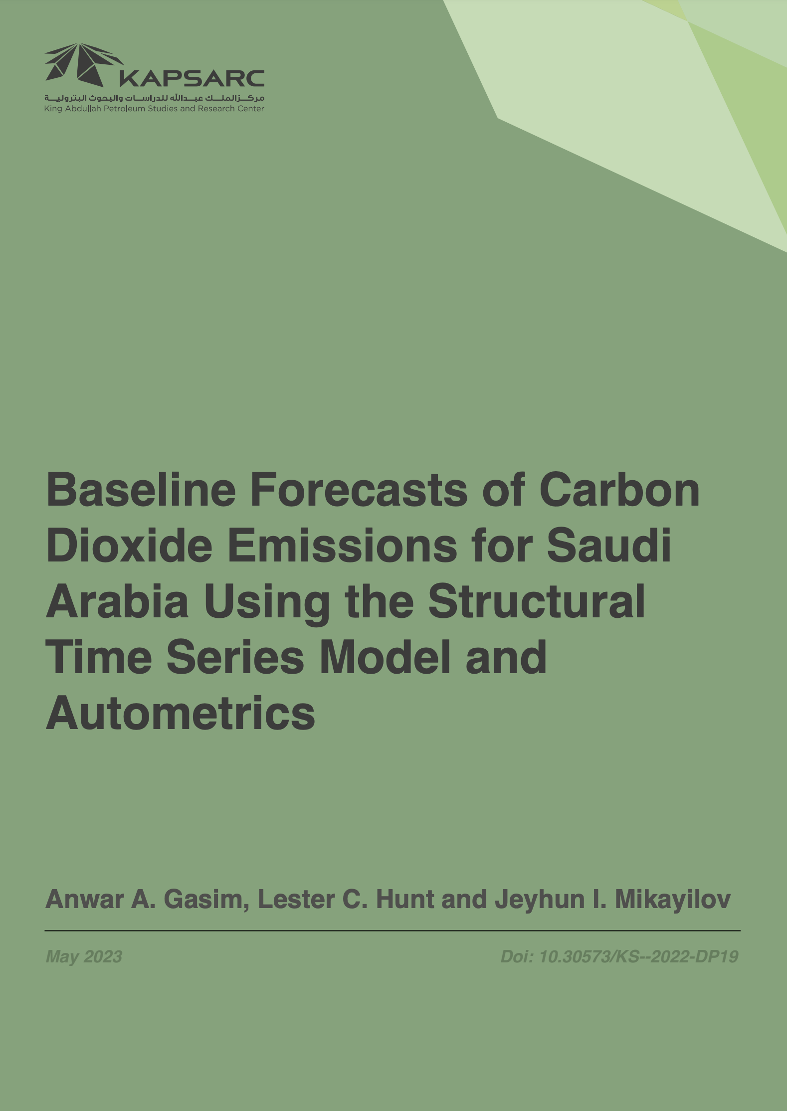 Baseline Forecasts of Carbon Dioxide Emissions for Saudi Arabia Using the Structural Time Series Model and Autometrics