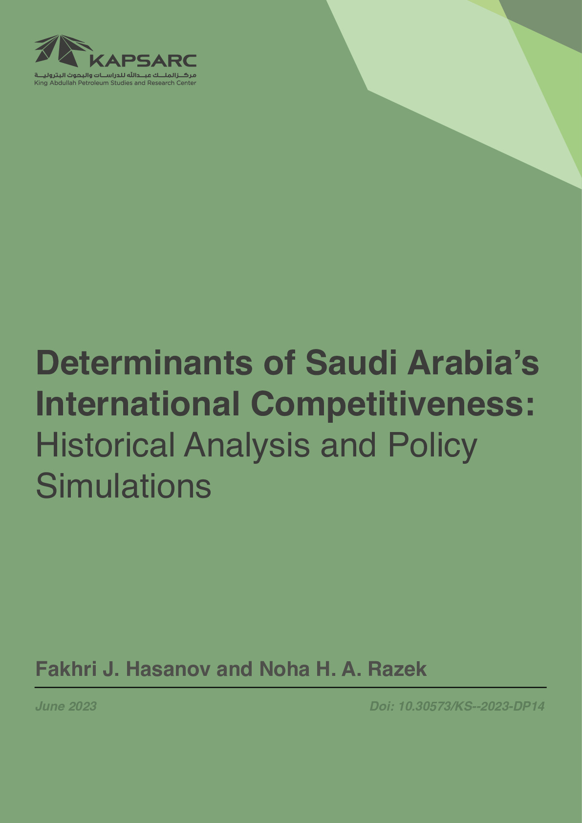 Determinants of Saudi Arabia’s International Competitiveness: Historical Analysis and Policy Simulations
