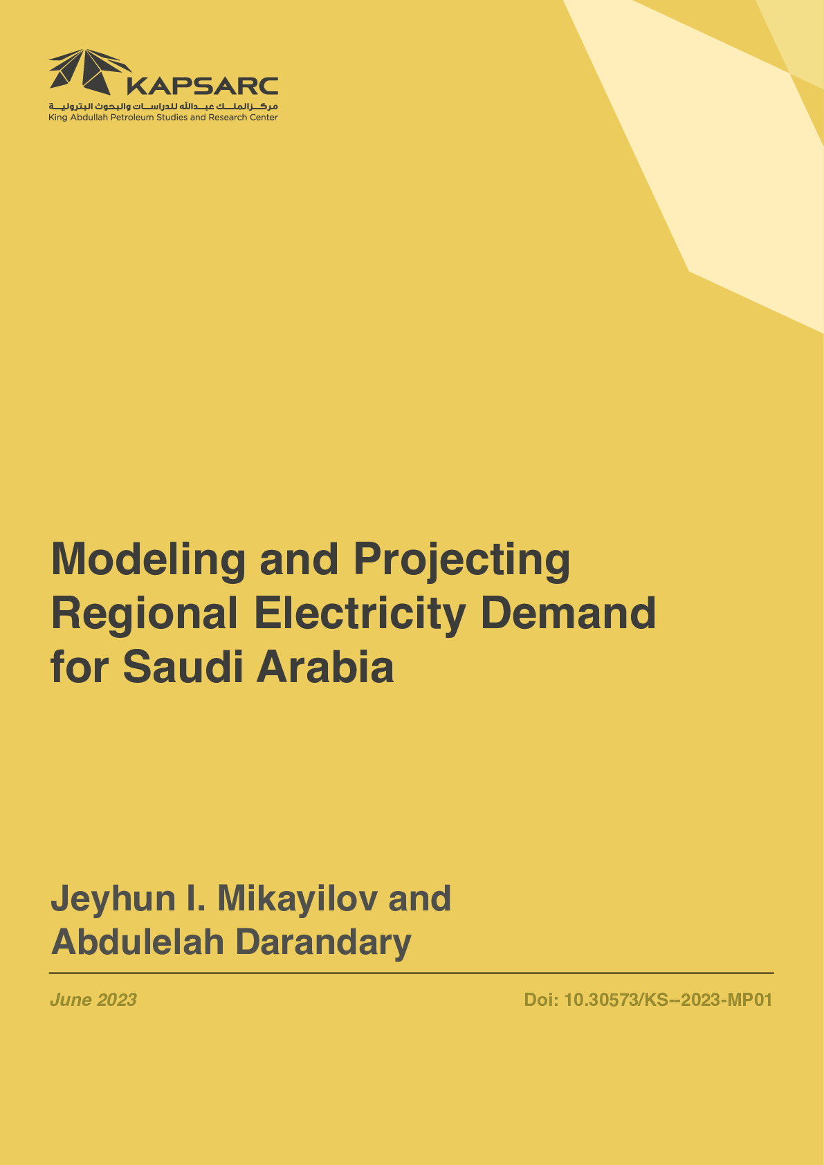 Modeling and Projecting Regional Electricity Demand for Saudi Arabia