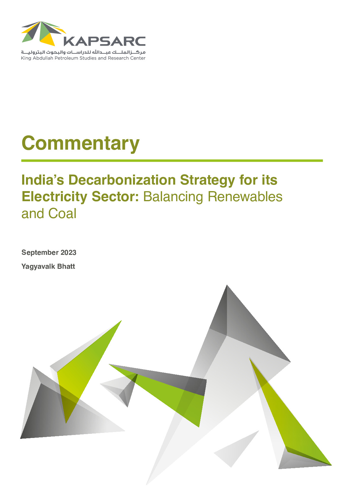 India’s Decarbonization Strategy for its Electricity Sector: Balancing Renewables and Coal