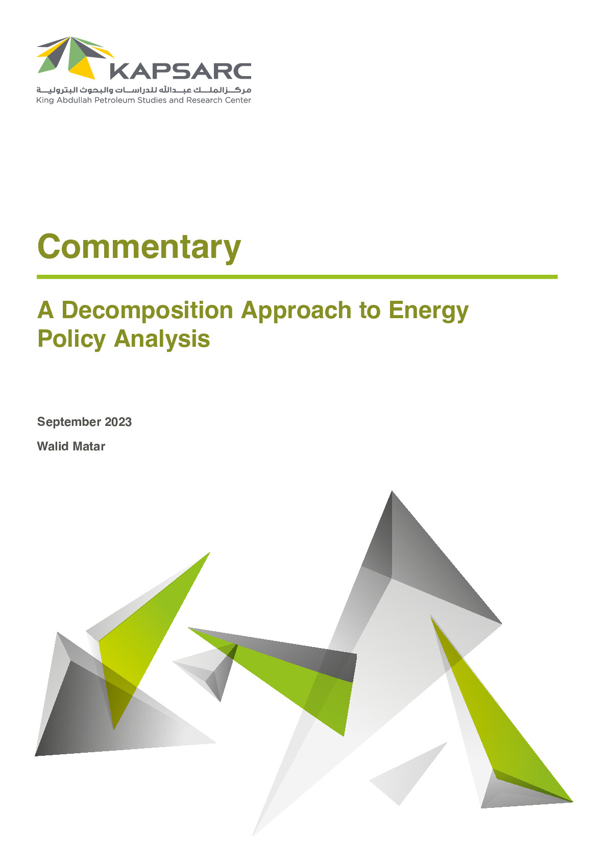 A Decomposition Approach to Energy Policy Analysis