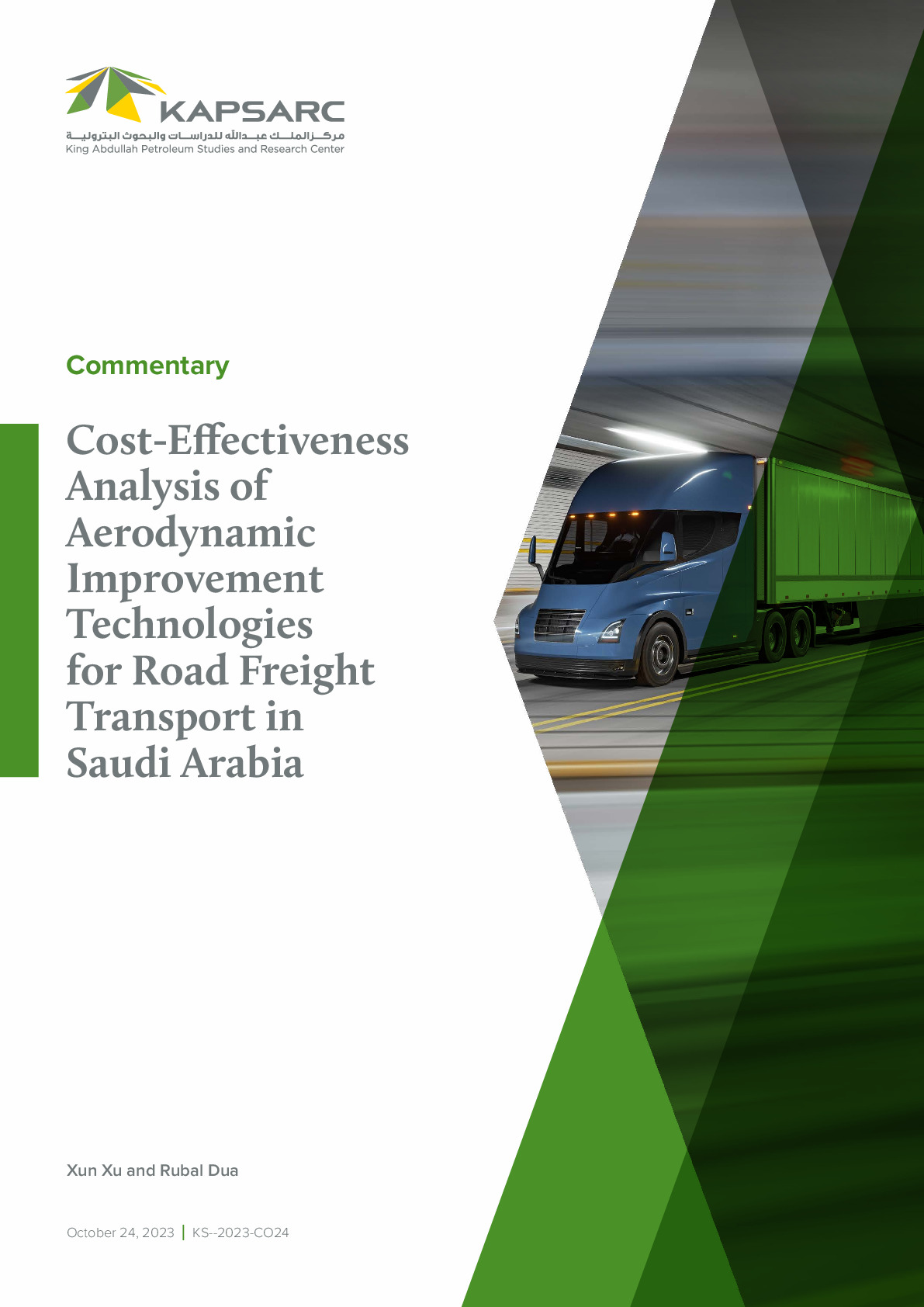 Cost-Effectiveness Analysis of Aerodynamic Improvement Technologies for Road Freight Transport in Saudi Arabia