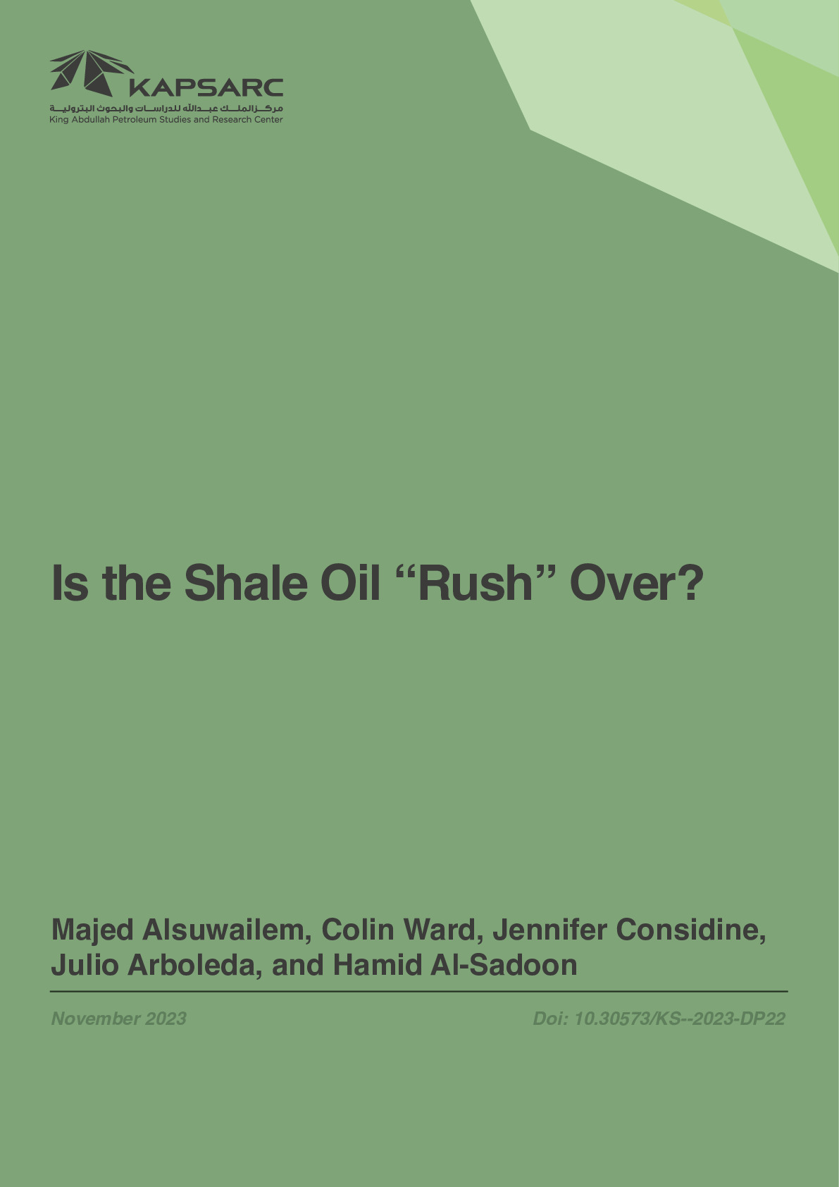Is the Shale Oil “Rush” Over?