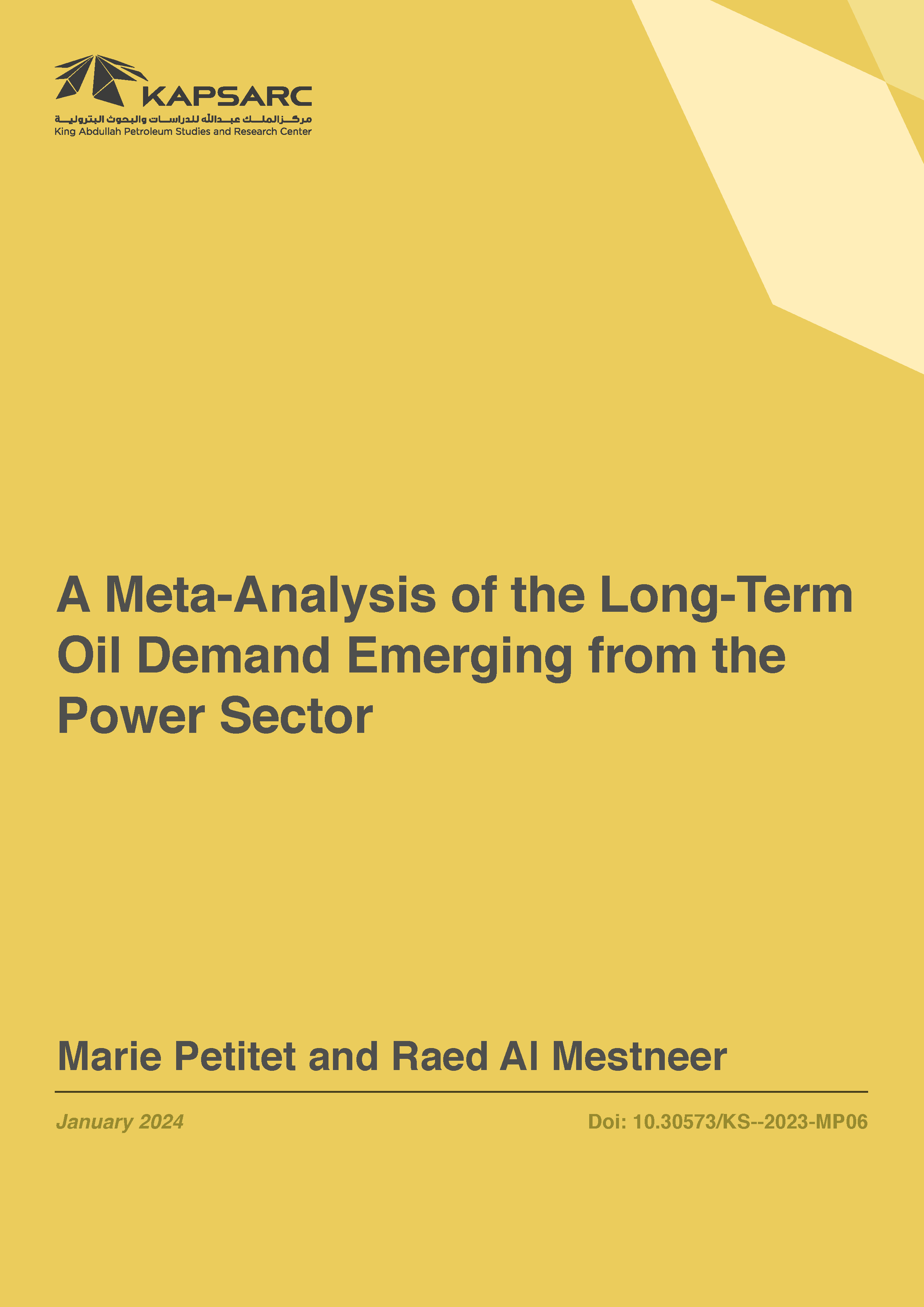 A Meta-Analysis of the Long-Term Oil Demand Emerging from the Power Sector