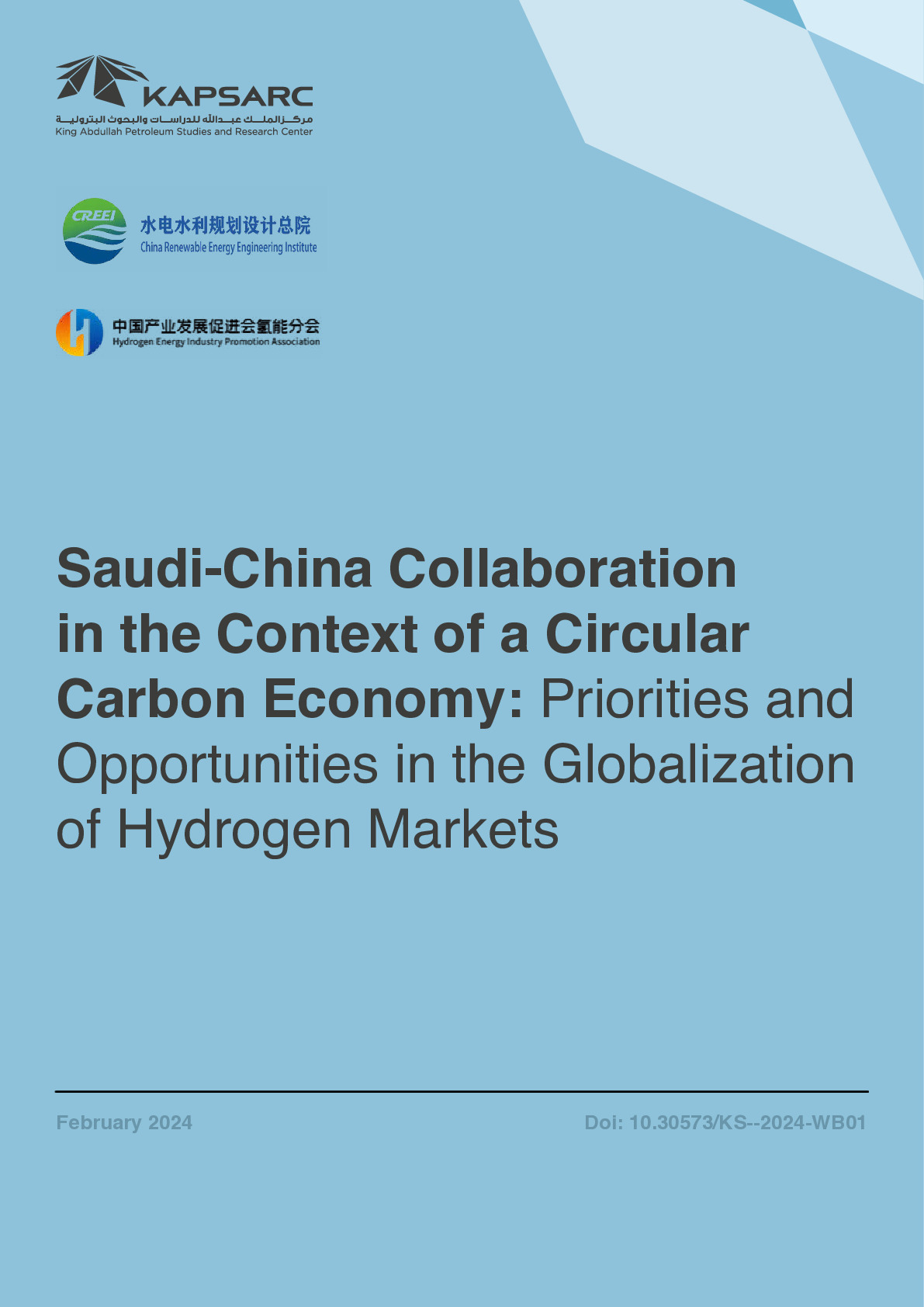 Saudi-China Collaboration in the Context of a Circular Carbon Economy: Priorities and Opportunities in the Globalization of Hydrogen Markets