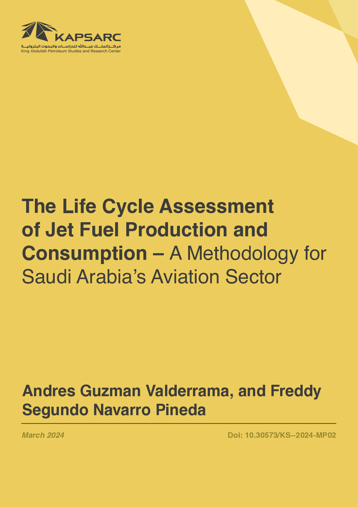The Life Cycle Assessment of Jet Fuel Production and Consumption – A Methodology for Saudi Arabia’s Aviation Sector
