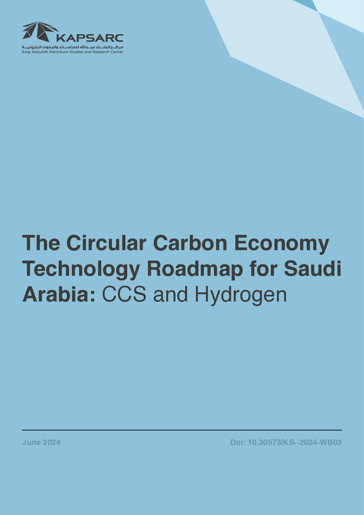 The Circular Carbon Economy Technology Roadmap for Saudi Arabia: CCS and Hydrogen