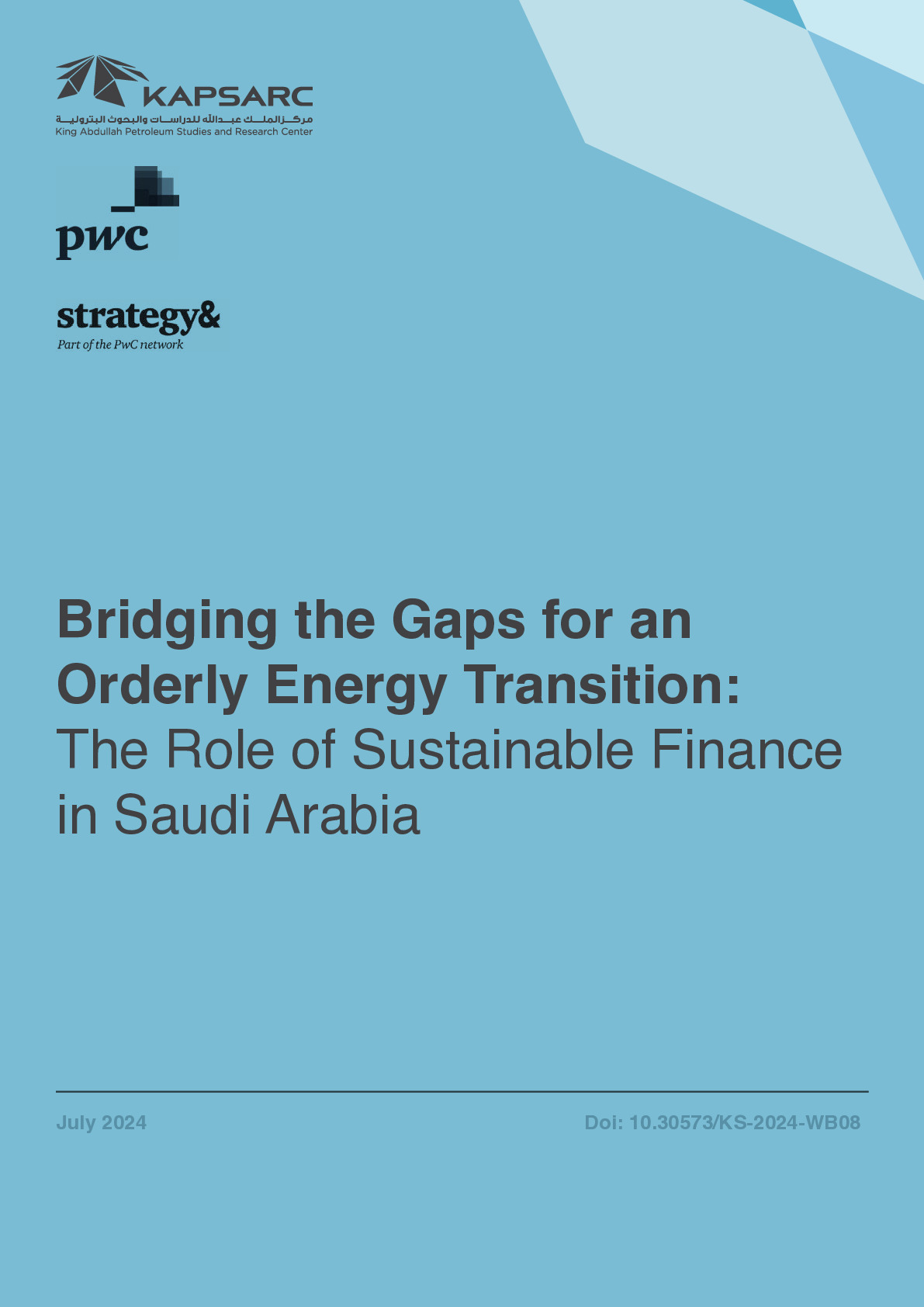 Bridging the Gaps for an Orderly Energy Transition: The Role of Sustainable Finance in Saudi Arabia