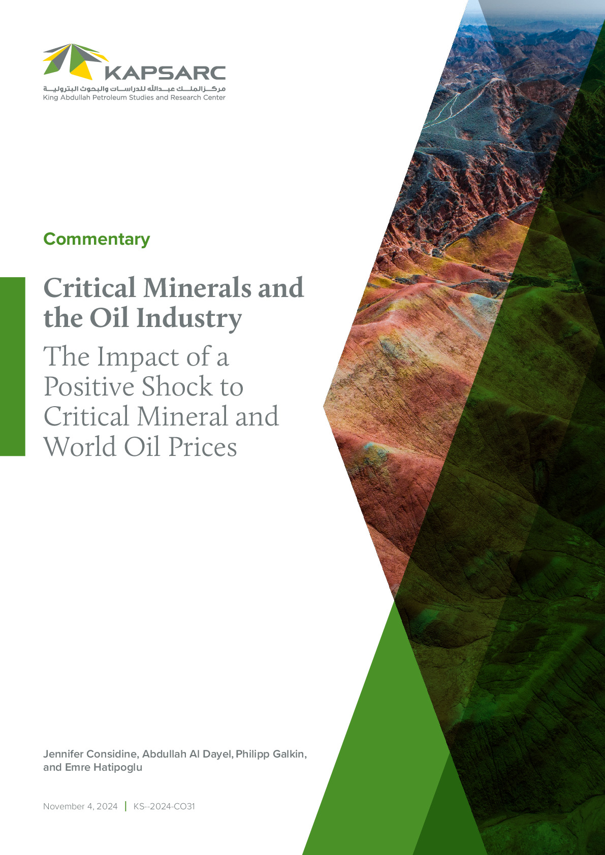 Critical Minerals and the Oil Industry: The Impact of a Positive Shock…