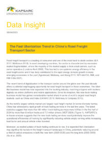 The Fast Uberization Trend in China’s Road Freight Transport Sector